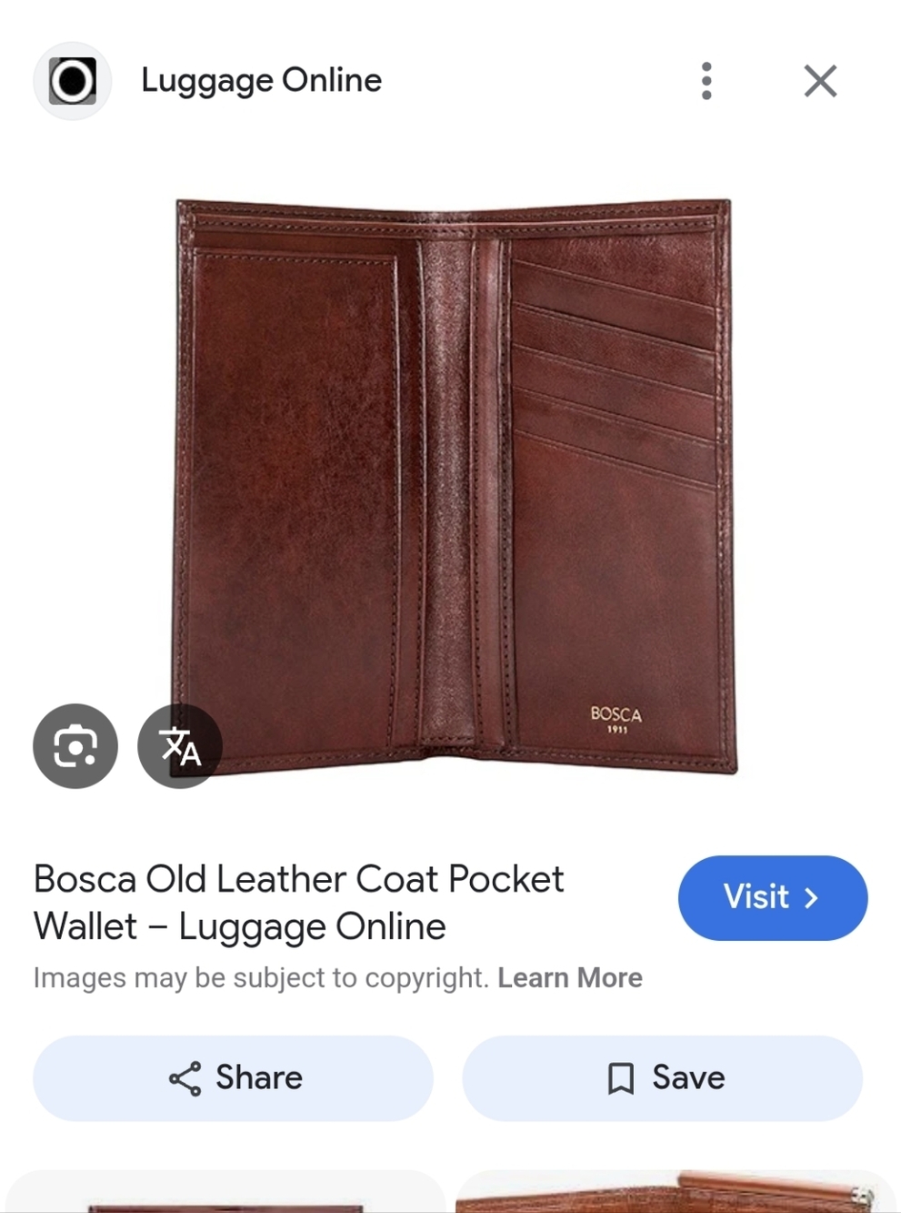 Bosca Old Leather Coat Pocket Wallet Red